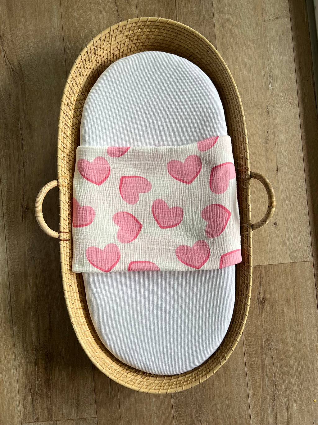 Hearts Muslin Pink