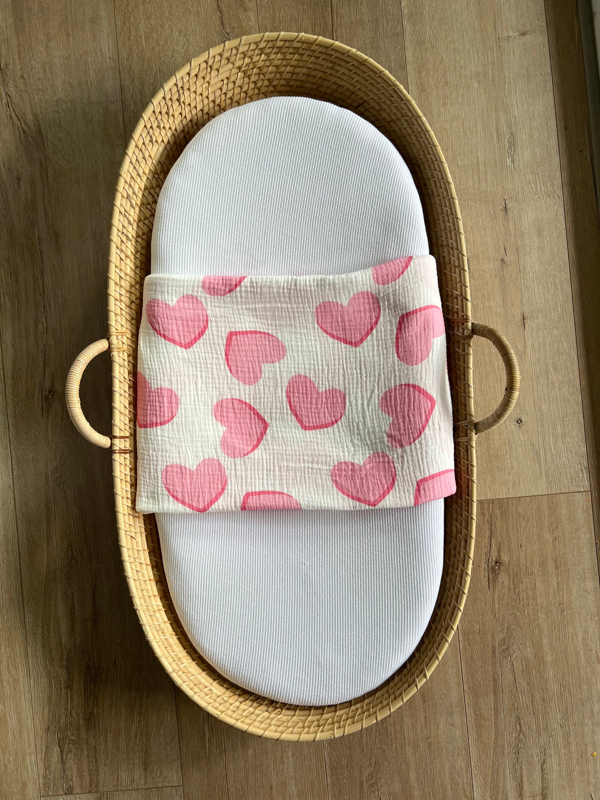 Hearts Muslin Pink
