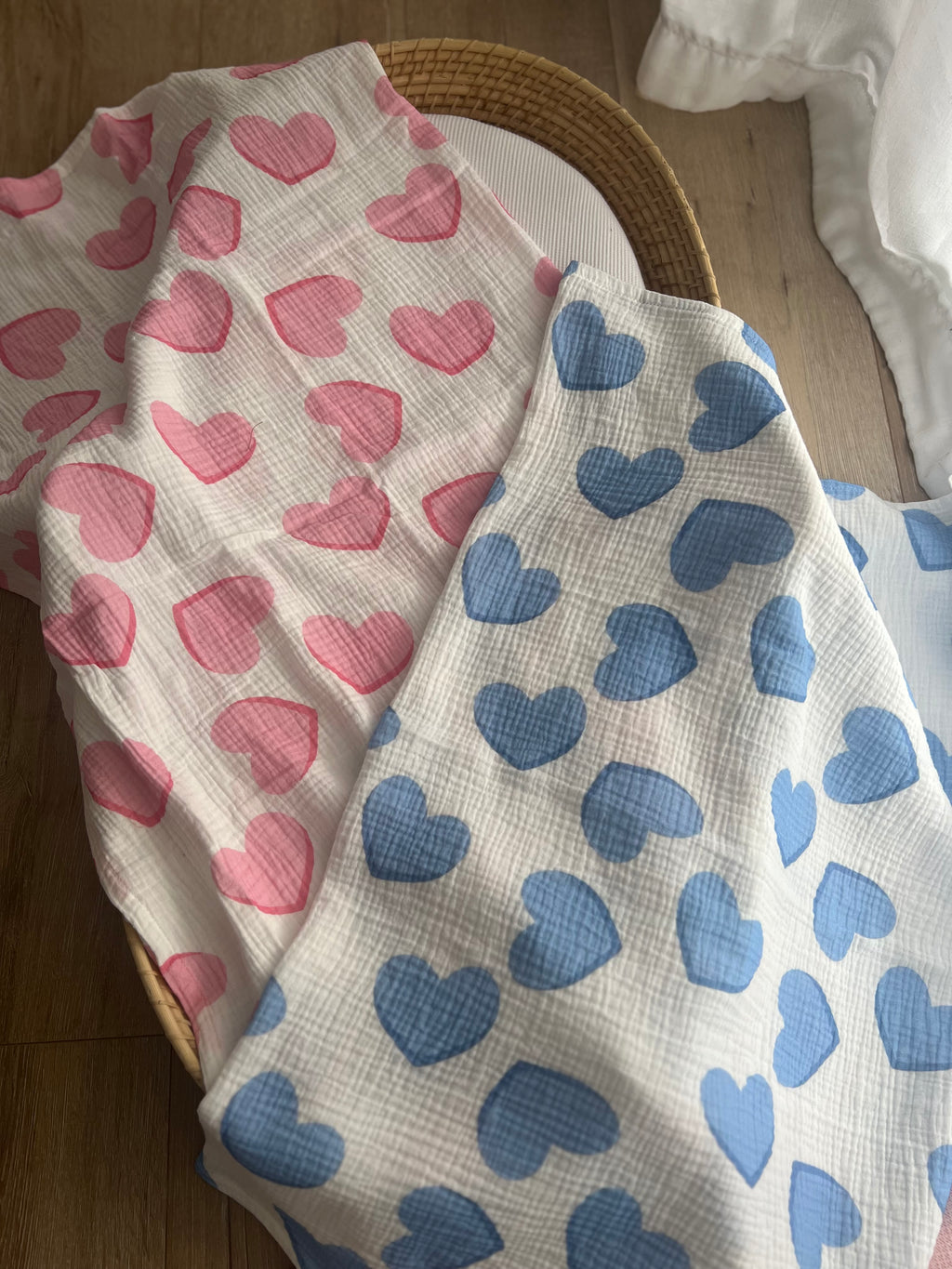 Hearts Muslin Pink