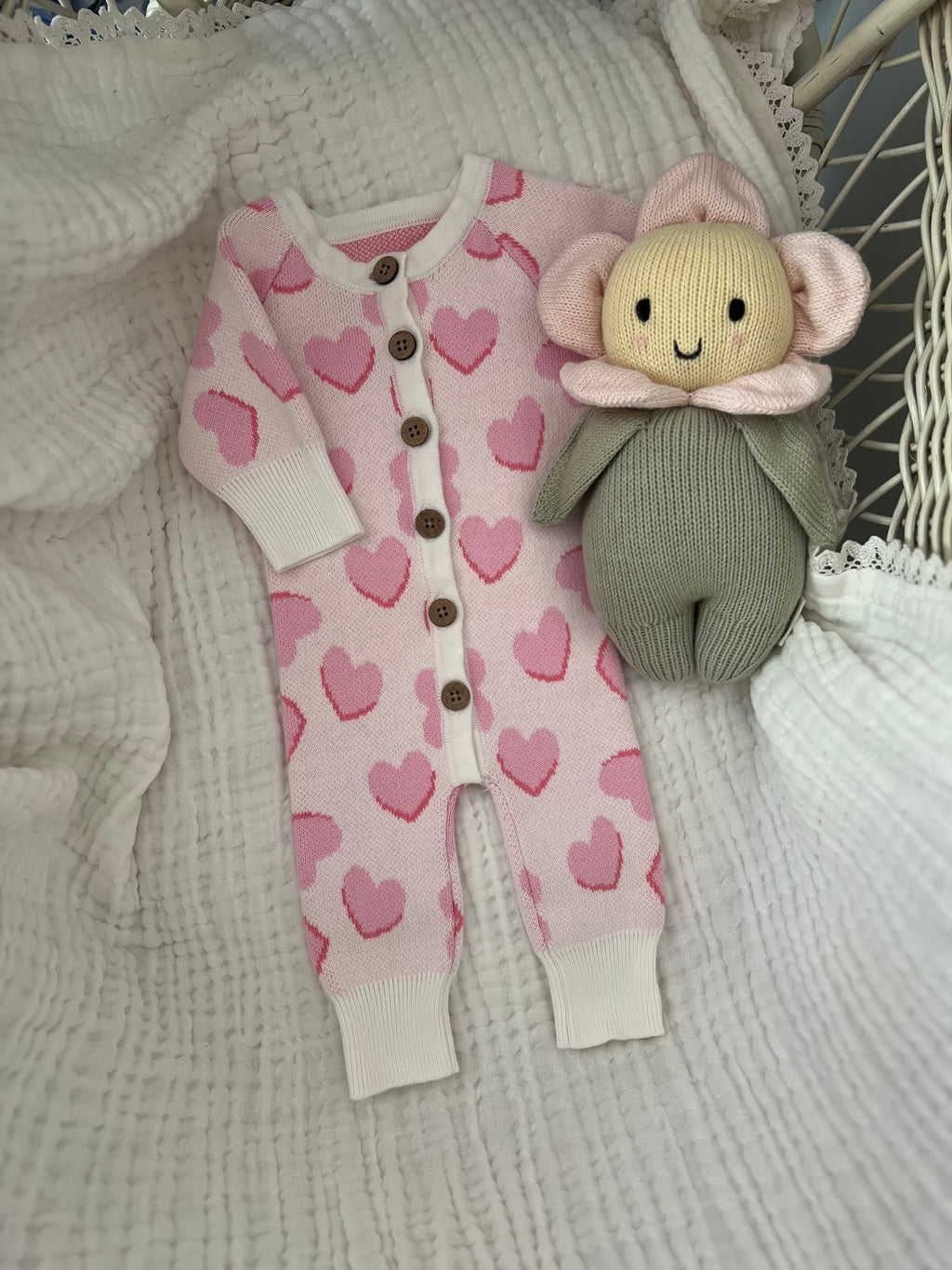 Wrapped in Love Knit Heart Romper
