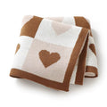 Heart Knit Blanket | Chocolate