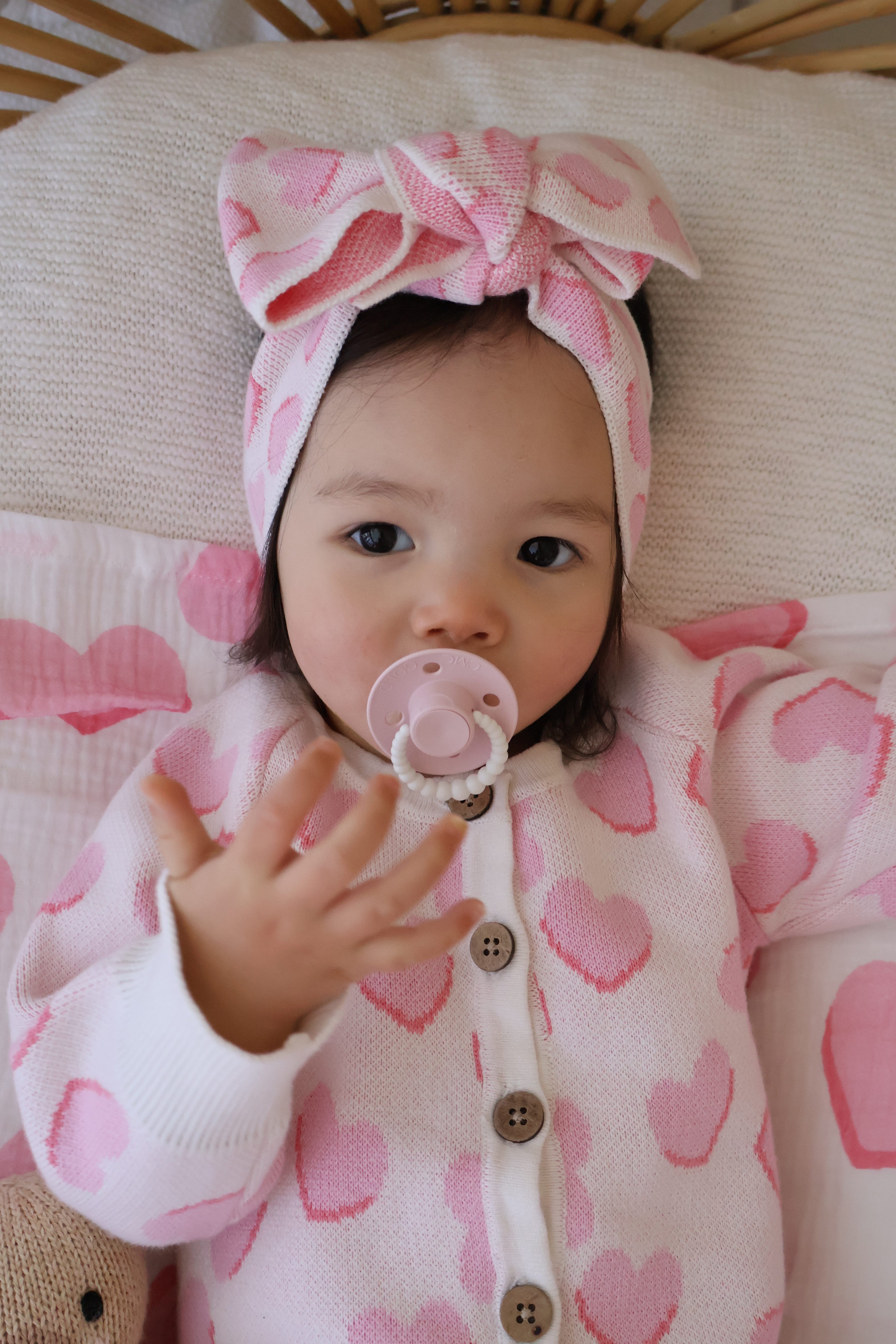 Heart Top Knot Pink